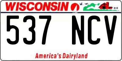 WI license plate 537NCV