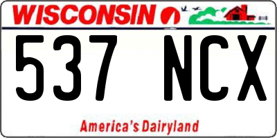 WI license plate 537NCX