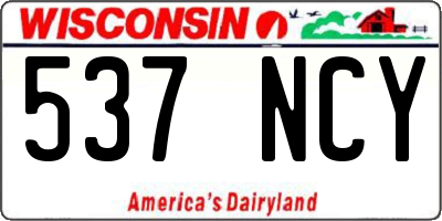WI license plate 537NCY