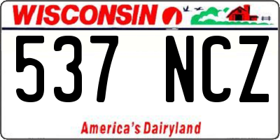 WI license plate 537NCZ