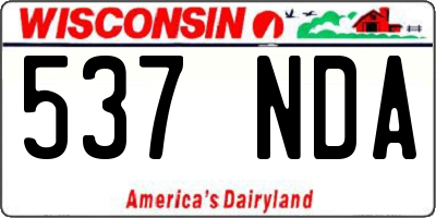 WI license plate 537NDA