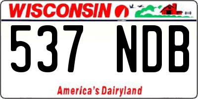 WI license plate 537NDB