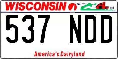 WI license plate 537NDD