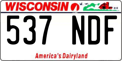 WI license plate 537NDF
