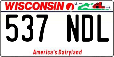 WI license plate 537NDL