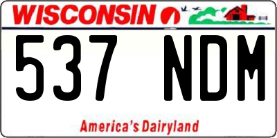 WI license plate 537NDM