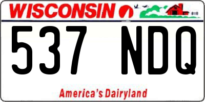 WI license plate 537NDQ