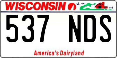 WI license plate 537NDS