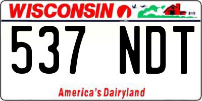WI license plate 537NDT