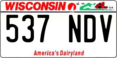 WI license plate 537NDV