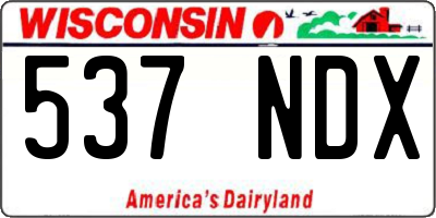 WI license plate 537NDX
