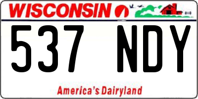 WI license plate 537NDY