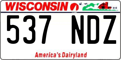WI license plate 537NDZ