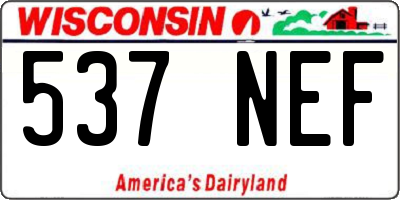 WI license plate 537NEF