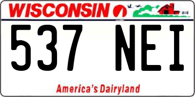 WI license plate 537NEI
