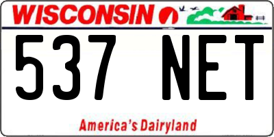 WI license plate 537NET