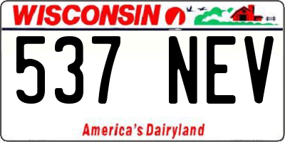 WI license plate 537NEV