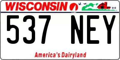 WI license plate 537NEY