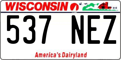WI license plate 537NEZ