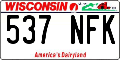 WI license plate 537NFK