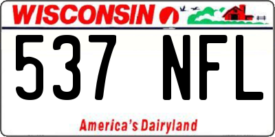 WI license plate 537NFL