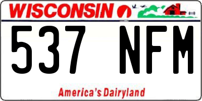 WI license plate 537NFM