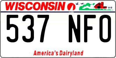 WI license plate 537NFO