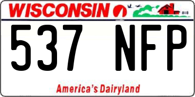 WI license plate 537NFP