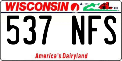 WI license plate 537NFS