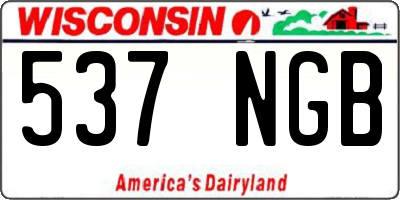 WI license plate 537NGB