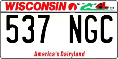 WI license plate 537NGC