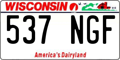 WI license plate 537NGF