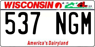 WI license plate 537NGM