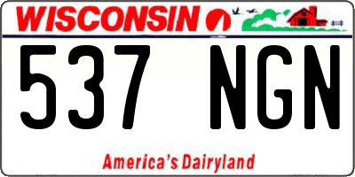 WI license plate 537NGN