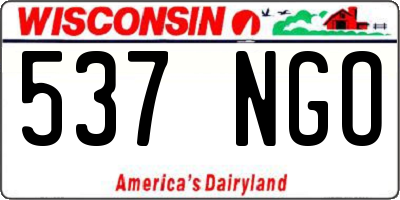 WI license plate 537NGO