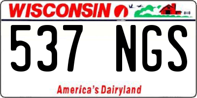 WI license plate 537NGS