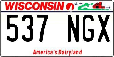 WI license plate 537NGX