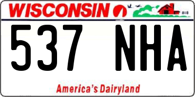 WI license plate 537NHA