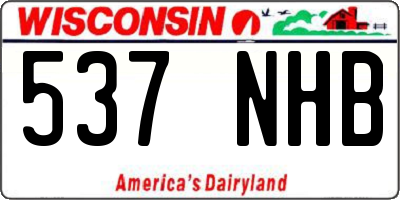 WI license plate 537NHB