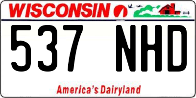 WI license plate 537NHD