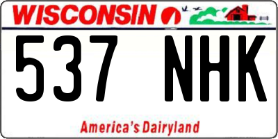 WI license plate 537NHK