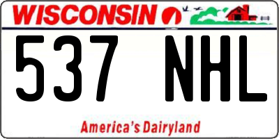 WI license plate 537NHL