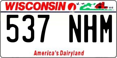 WI license plate 537NHM