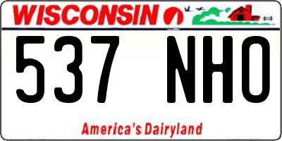 WI license plate 537NHO
