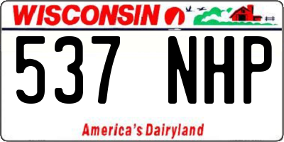 WI license plate 537NHP