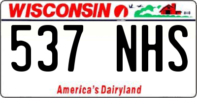 WI license plate 537NHS
