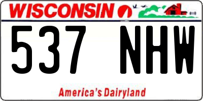 WI license plate 537NHW
