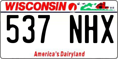 WI license plate 537NHX