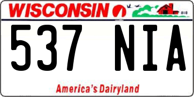 WI license plate 537NIA