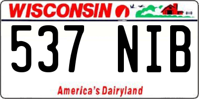 WI license plate 537NIB